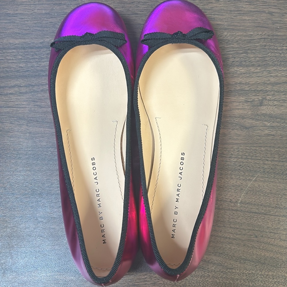 Marc Jacobs Metallic Pink Ballet Flats new in box Sz 8